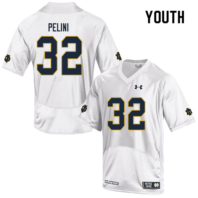 Youth #32 Patrick Pelini Notre Dame Fighting Irish College Football Jerseys Sale-White - Click Image to Close